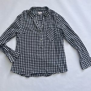 Merona Plaid 3/4 Button Down, Target Brand, black and white